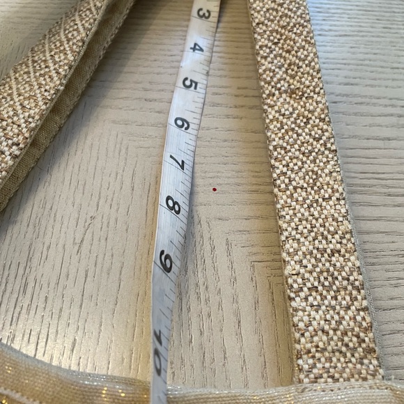 Chico’s, Cream Metallic Beaded and Fringed Large tote bag. New - Picture 6 of 10